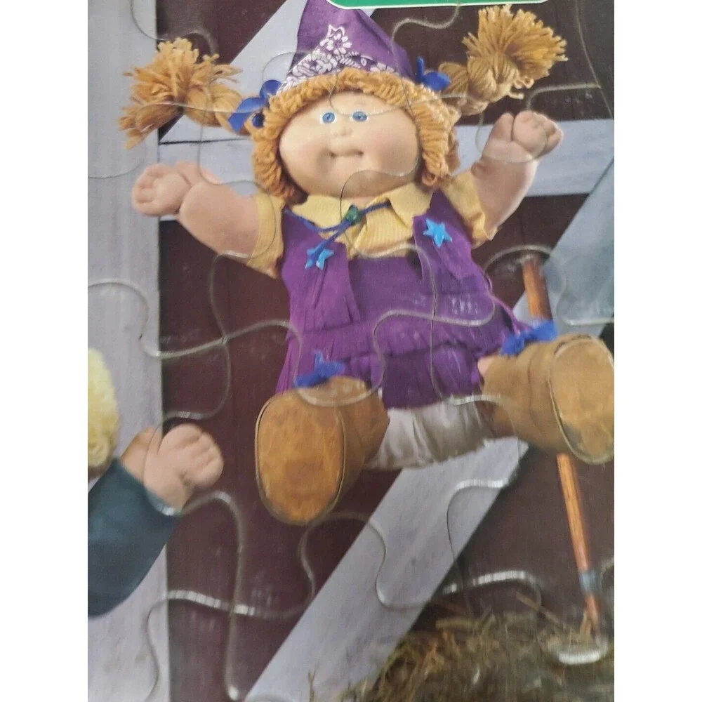 Cabbage Patch Kids 25 Pc Frame Tray Puzzle~1984 Milton Bradley 11.5x14.5 Farmer